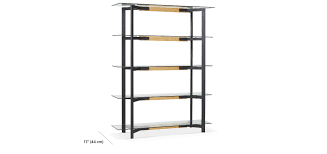Crawford Metal And Glass Shelving Unit