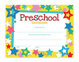 Preschool Certificates 60 Pack Award Certificate Paper