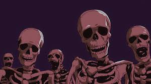 halloween scary skeletons dark purple