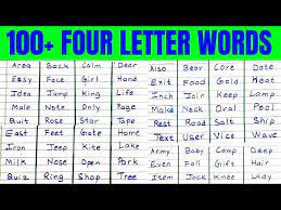 a to z words 4 letter words a to z