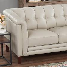 Hydeline Arvo Top Grain Leather Sofa Couch 84 Vanilla
