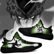 Adidas x dragon ball z prophere cell d97053 us size 9 green black. Cell Silhouette Yz Sneakers Skill Custom Dragon Ball Z Shoes Anime Yeezy Sneakers Shoes Black Storekc Com