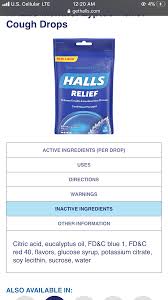 just ate 1 maybe 2 halls menthol cough