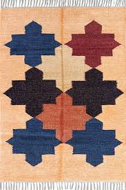 flatwoven silk and cotton dhurrie rug