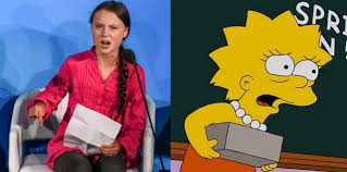 Greta thunberg, en una marcha en febrero. Los Simpson Fans Aseguran Que Greta Thunberg Es La Version Real De Lisa
