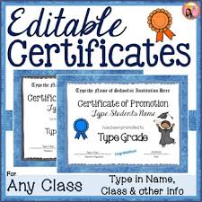 Editable Certificates Of Completion Promotion Or Achievement For Any Class
