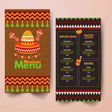 Design Of Mexican Restaurant Menu Template For Free Download