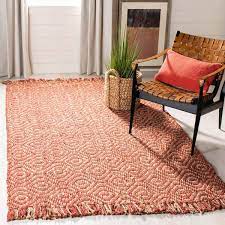 safavieh natural fiber rust 6 ft x 6 ft square area rug red