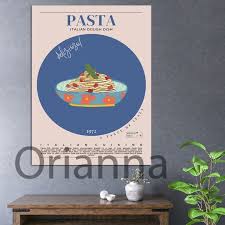 Italian Cuisine Wall Art Retro Style