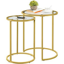 Yaheetech Round Nesting Side Tables Set