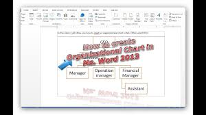 Create Organizational Chart In Office Word 2013 Very Simple Tip
