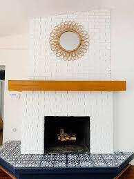 to paint fireplace tile with a stencil
