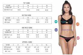Size Chart Swimwear Designer Swimwear And Nightwear
