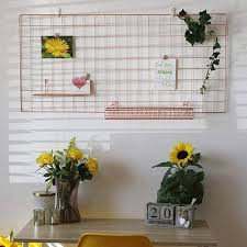rose gold grid wall basket wire wall