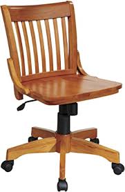 Wood has a natural beauty that adds warmth to a wooden chairs with a swivel feature help you reach folders or books without having to strain your arms. Amazon Com Osp Home Furnishings Deluxe Wood Bankers Armless Desk Chair With Wood Seat Fruit Wood Furniture Decor