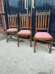 well made oak barley twist chairs c
