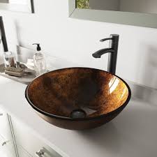 Vigo Russet Glass Vessel Bathroom Sink