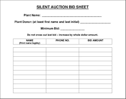 21 Silent Auction Bid Sheets Free Download Word Excel 2019