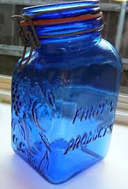 blue glass jar blue mason jars