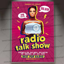 radio talk show template flyer psd
