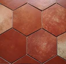 hexagonal glazed terracotta tile