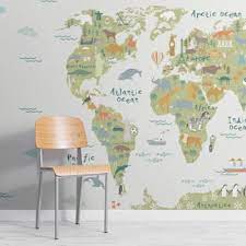World Map Wallpaper Childrens Maps