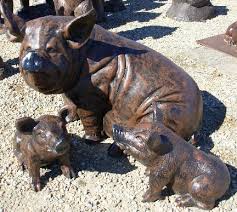 Metal Pig Garden Statues And Yard Art