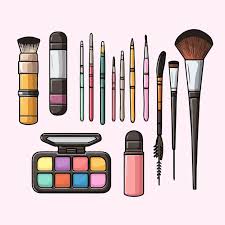 modern set of makeup tools equipments