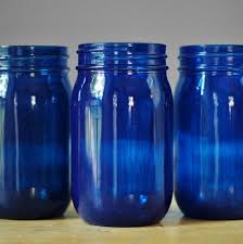 cobalt blue glass vase mason jar decor