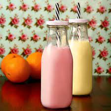 Mini Milk Bottle With Lid And Straw