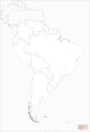 Kolorowanka Mapa Ameryki Południowej | Kolorowanki dla dzieci do druku
