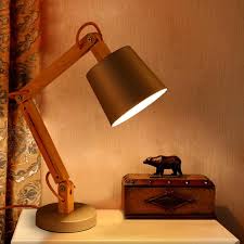 This smart metal desk lamp sports a stylish updated look to any home or office. Stylish Adjustable Wooden Vintage Task Desk Lamp W Industrial Seamless 12vmonster Lighting And More