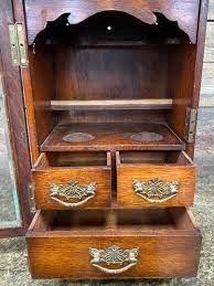 19th century oak smokers cabinet