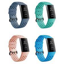 Dây đeo silicone thoáng khí thay thế cho đồng hồ thông minh Fitbit Charge 3  / Charge 4