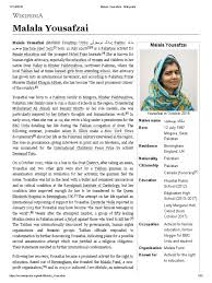 · students will reflect on areas of injustice in the. Malala Yousafzai Wikipedia Pdf Malala Yousafzai
