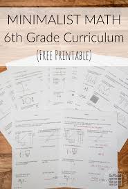6th Grade Minimalist Math Curriculum