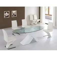 Oval Shaped Glass Top Dining Table At