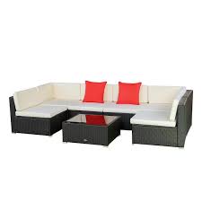 Outsunny 7 Piece Wicker Outdoor Patio