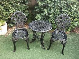 3 Piece Cast Iron Table And Chairs