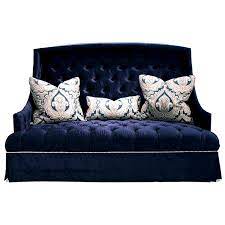 deuce sofa navy blue tufted