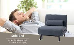 Homcom Single Sofa Bed Sleeper Dark