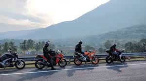 motorcycle group riding
