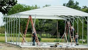 D eggshell galvanized steel carport, car canopy and shelter with 340 reviews and the arrow 20 ft. Custom Metal Garages Vs Traditional Wood Garages Carport Central