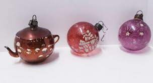Glass Ornaments Tea Pot Kettle Antique