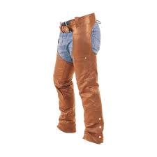 Mens Bikers Chaps Jeans Real Brown Leather Motorcycle Trouser Pants Chaps Brw