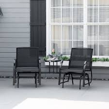 Garden Glider Seat Bistro Set Black 2