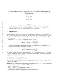This course is about stochastic calculus and some of its applications. A Stochastic Calculus Approach To The Oracle Separation Of Bqp And Ph Deepai