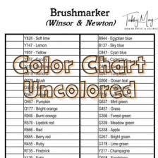 Winsor Newton Brushmarker Color Chart 72 Colors