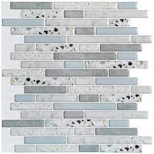 Broom closet too narrow, leaving useless wall space. Art3dwallpanels 12 In X 12 In X 0 06 In Azure Grey Peel And Stick Backsplash Tile For Kitchen Bathroom 10 Tiles Pack H17hd085 The Home Depot