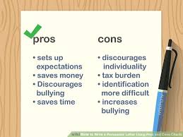 How To Write A Persuasive Letter Using Pros And Cons Charts